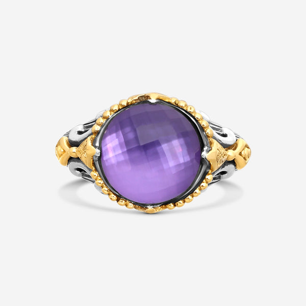 KONSTANTINO – “Gen K 2” Sterling Silver & 18K Yellow Gold, Amethyst Triplet Ring (AT: 11.5 mm) – DMK2149-653 S7

Center (AT): 11.5 mm
Ring Size: 7.0
Width: 0.12 in. - THE SOLIST
