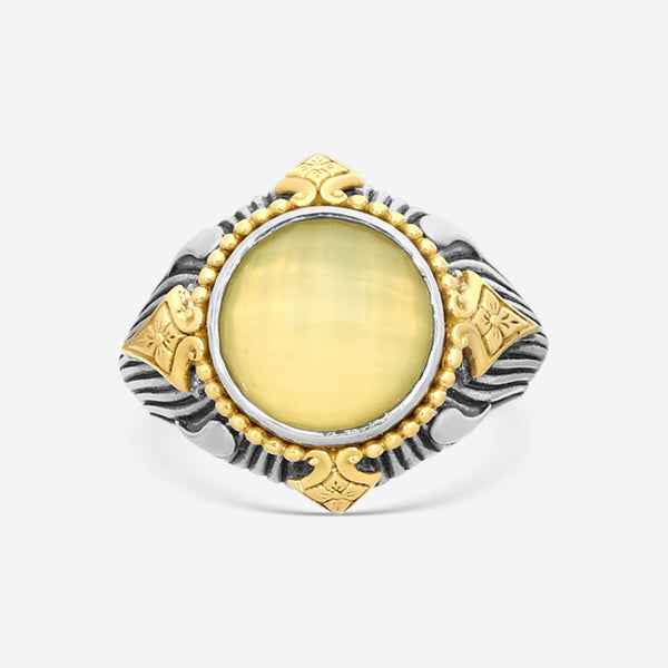 Konstantino Gen K 2 Sterling Silver & 18K Yellow Gold Agate Ring Sz. 7 DMK2151-649-S7 - THE SOLIST