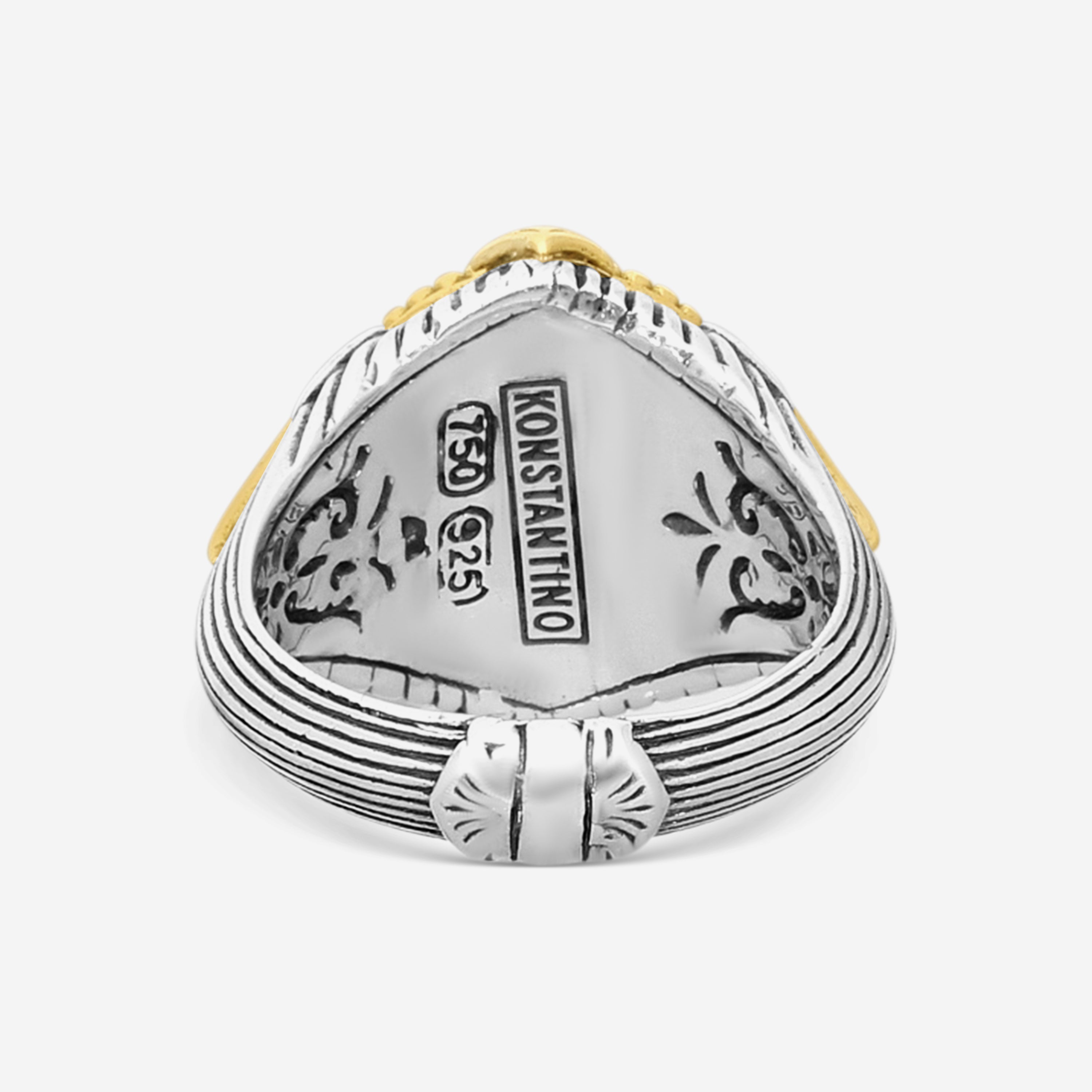 Konstantino Gen K 2 Sterling Silver & 18K Yellow Gold Agate Ring Sz. 7 DMK2151-649-S7 - THE SOLIST