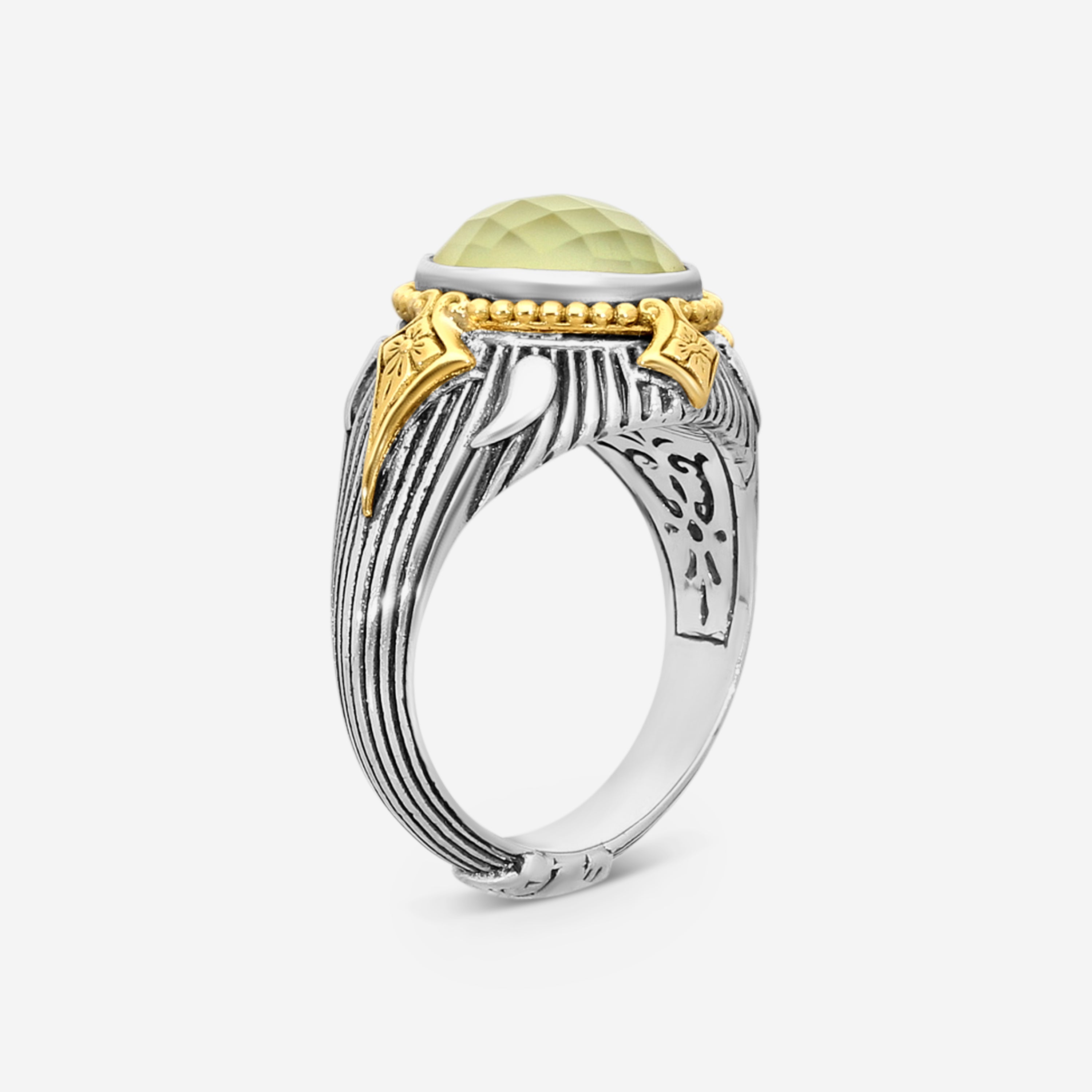 Konstantino Gen K 2 Sterling Silver & 18K Yellow Gold Agate Ring Sz. 7 DMK2151-649-S7 - THE SOLIST