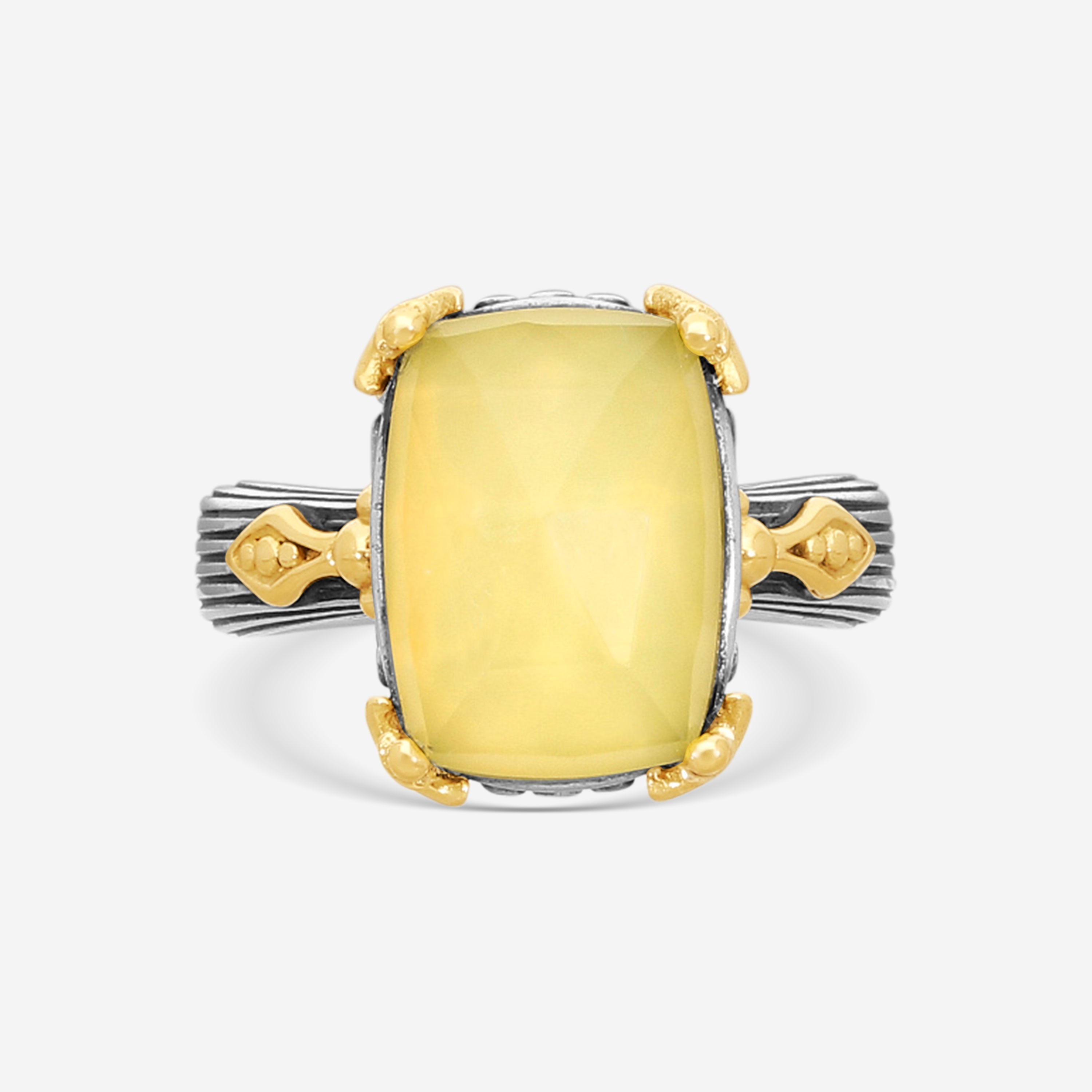 Konstantino Gen K 2 Sterling Silver & 18K Yellow Gold Agate Ring Sz. 7 DMK2153-649-S7 - THE SOLIST