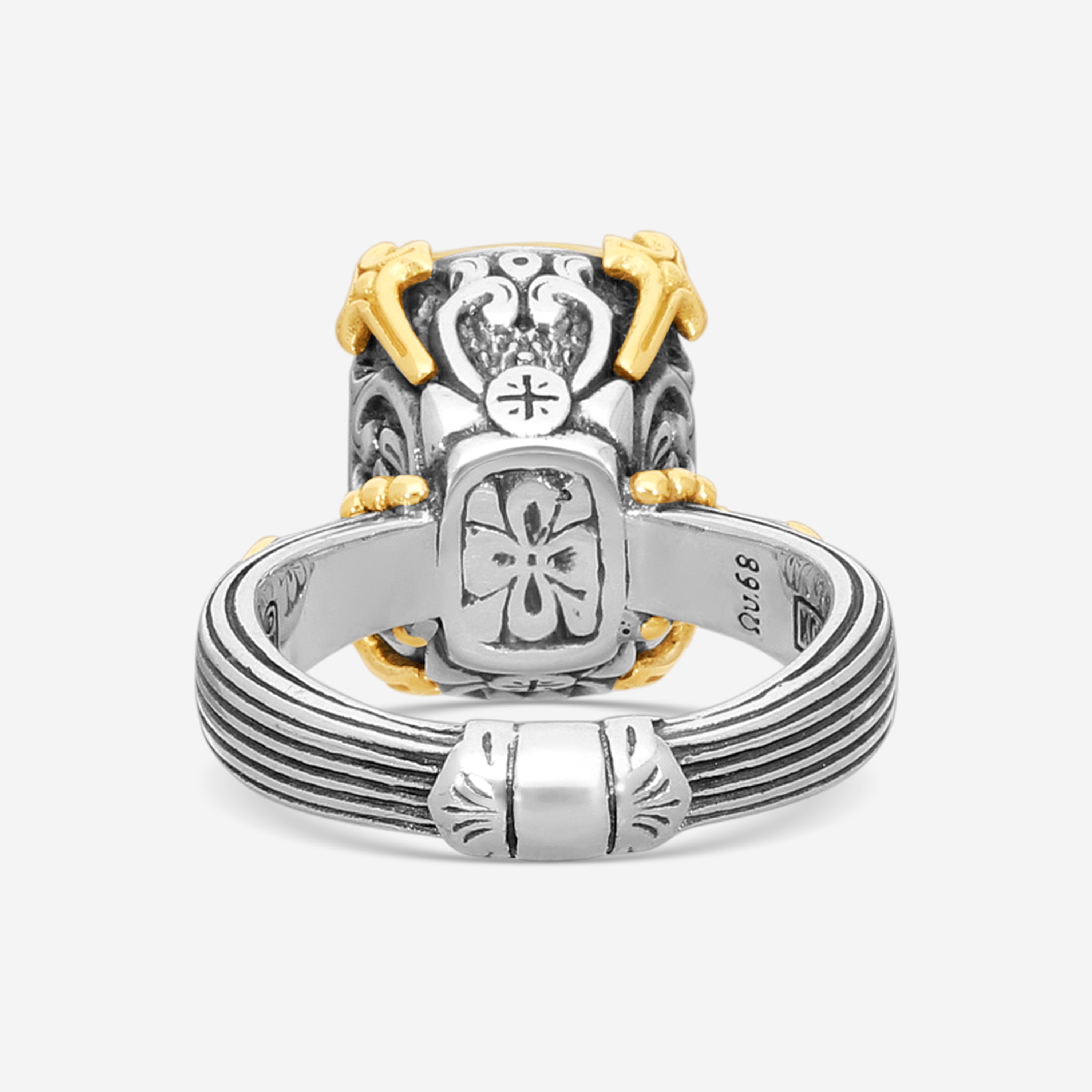 Konstantino Gen K 2 Sterling Silver & 18K Yellow Gold Agate Ring Sz. 7 DMK2153-649-S7 - THE SOLIST