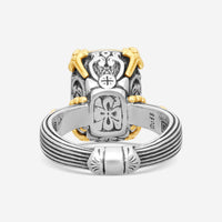 Konstantino Gen K 2 Sterling Silver & 18K Yellow Gold Agate Ring Sz. 7 DMK2153-649-S7 - THE SOLIST