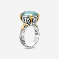 Konstantino Gen K 2 Sterling Silver & 18K Yellow Gold Aquamarine Ring Sz. 7 DMK2153-655-S7 - THE SOLIST