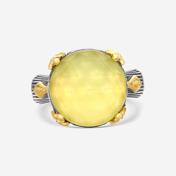 Konstantino Gen K 2 Sterling Silver & 18K Yellow Gold Agate Ring Sz. 7 DMK2154-649-S7 - THE SOLIST