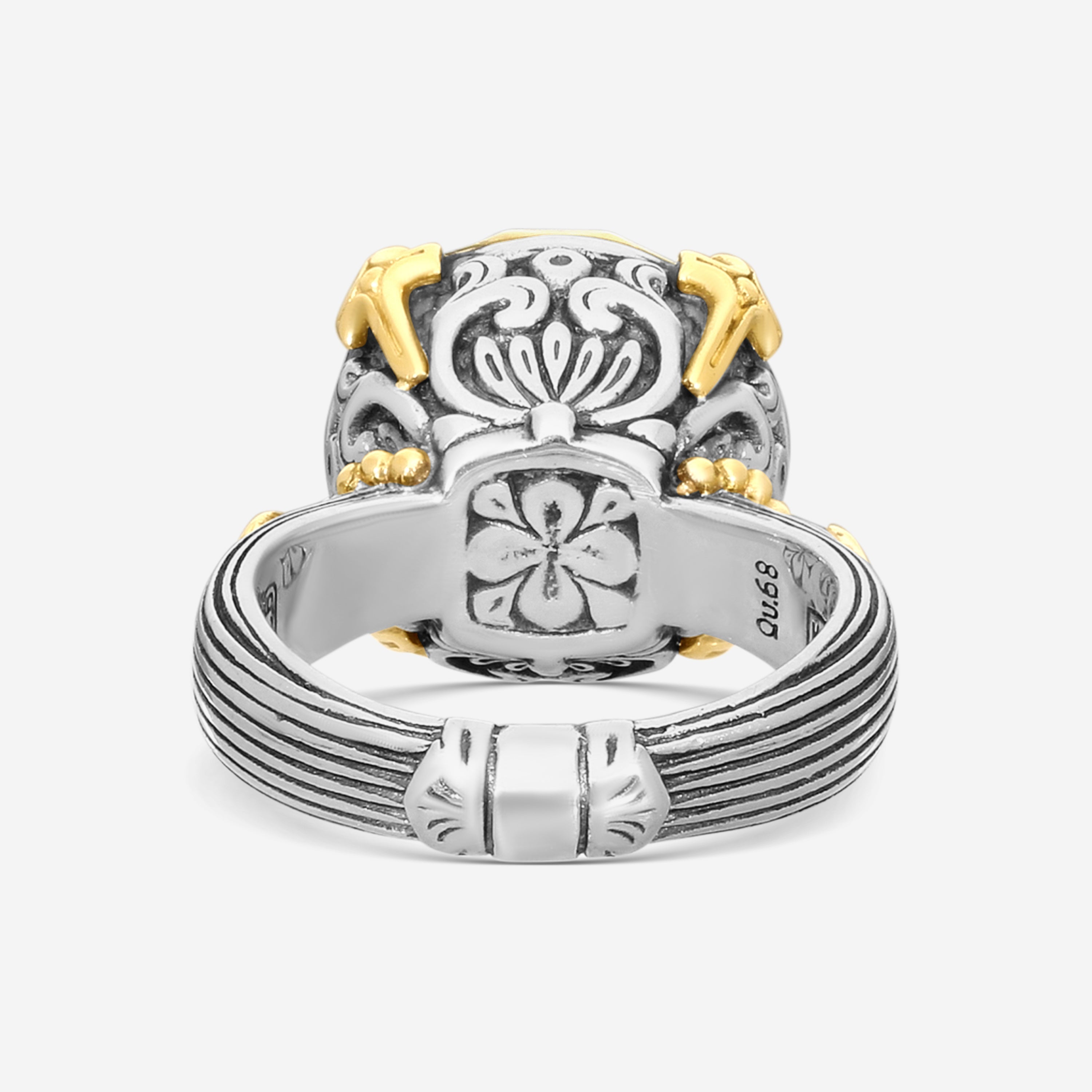 Konstantino Gen K 2 Sterling Silver & 18K Yellow Gold Agate Ring Sz. 7 DMK2154-649-S7 - THE SOLIST