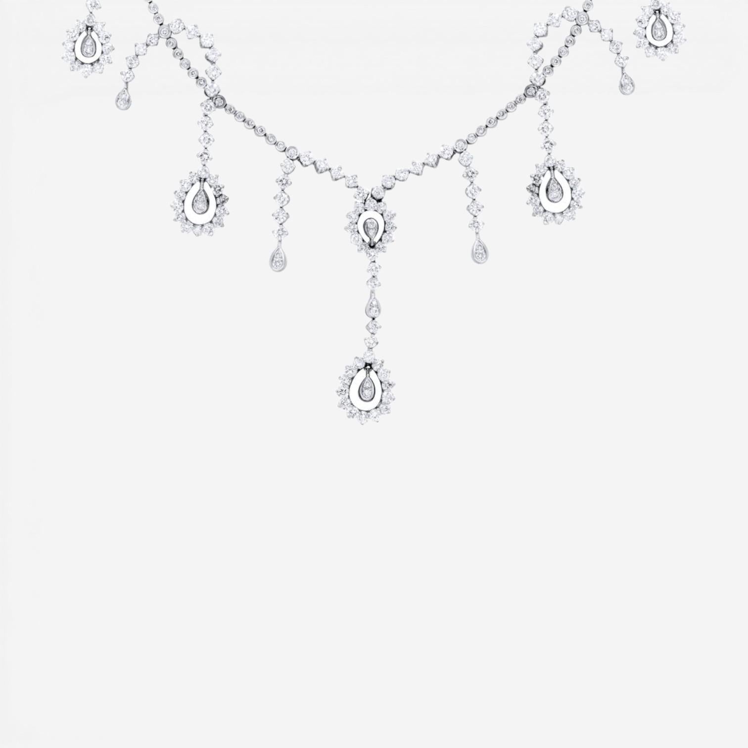 Diana M. Jewels 18K White Gold Diamond Charm Necklace DNK1362
