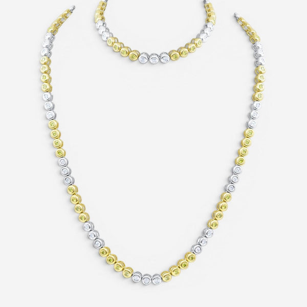 Diana M. Jewels 14K White & Yellow Gold Diamond Long Station Necklace DNK881