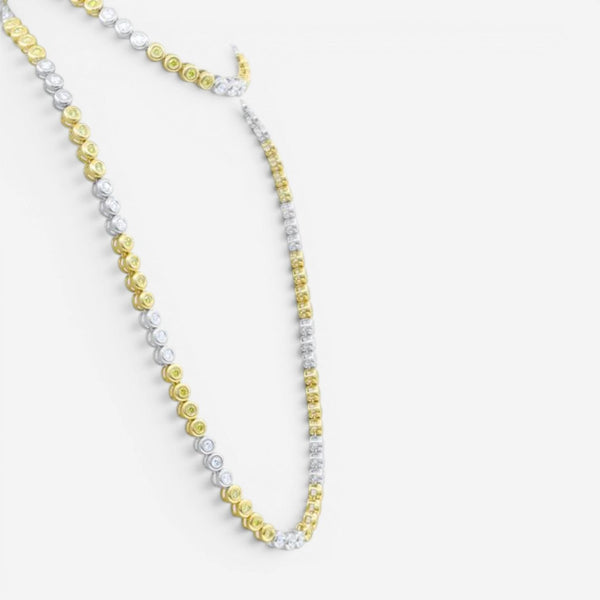 Diana M. Jewels 14K White & Yellow Gold Diamond Long Station Necklace DNK881