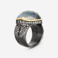 Armenta 18K Yellow Gold & Blackened Sterling Silver Cocktail Ring Sz. 6.5 19931
