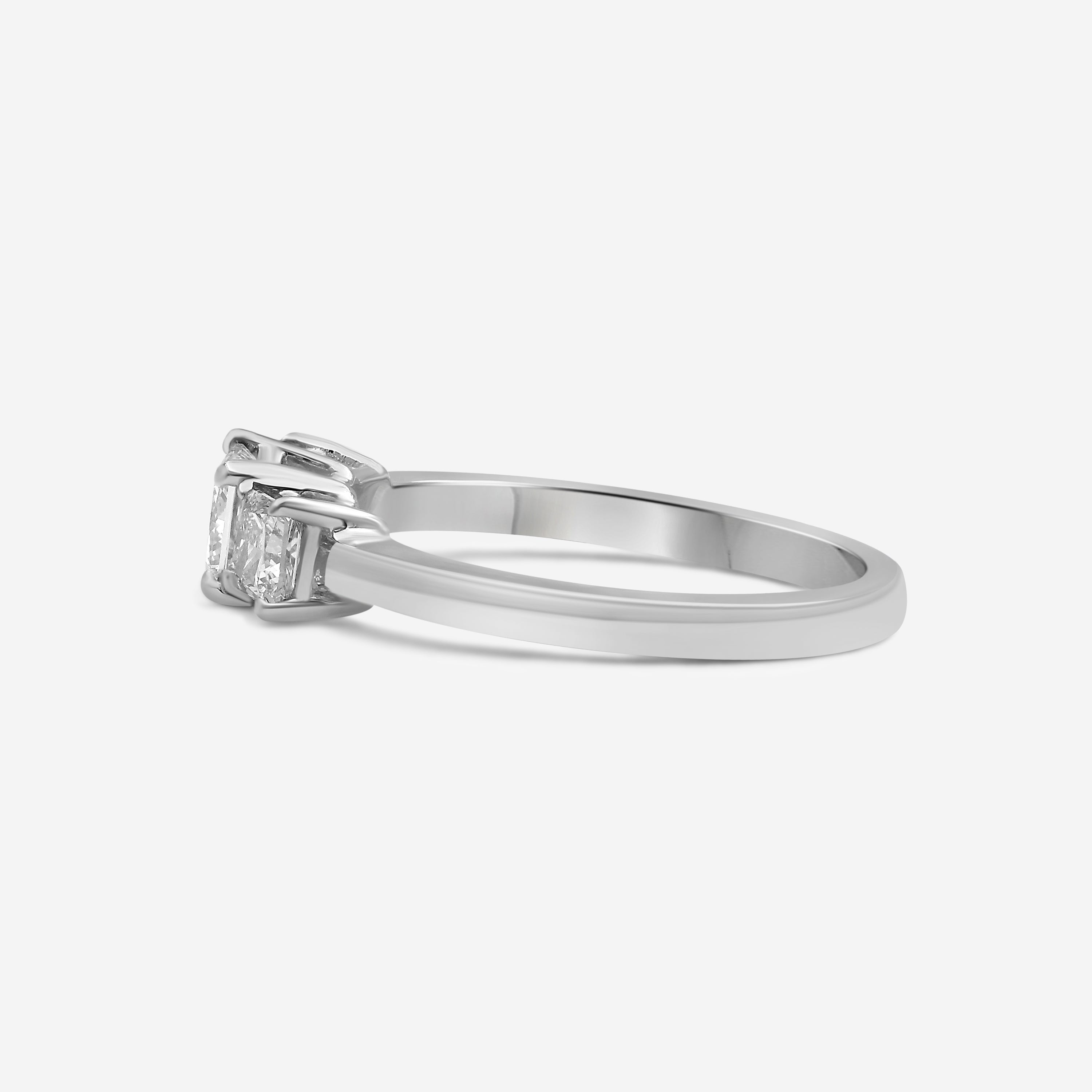 Ina Mar 14K White Gold Princess Cut IGI Certified Lab Grown Diamond 1.00 ct.twd. Three Stone Ring DR-11409
