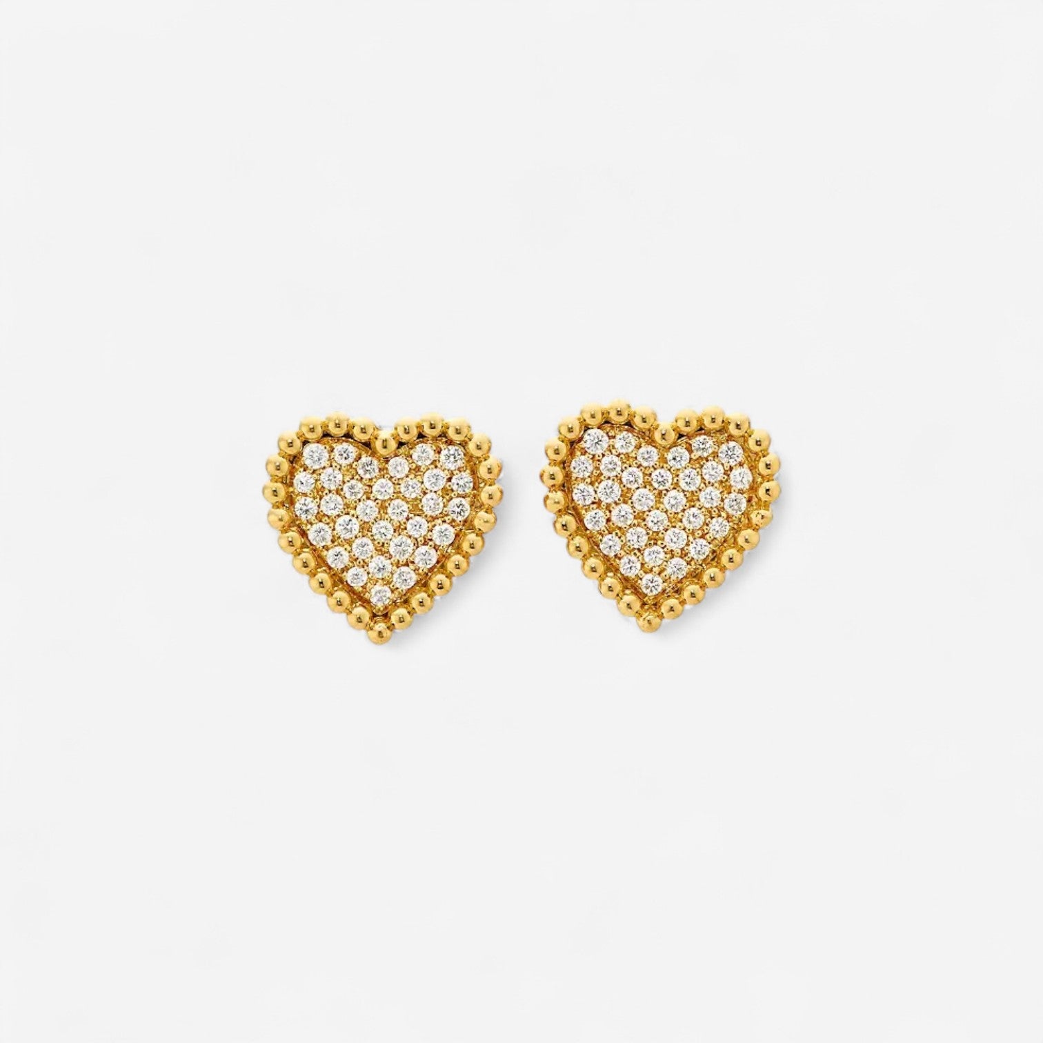 Alberto Milani 18K Yellow Gold Diamond Heart Stud Earrings E0037E