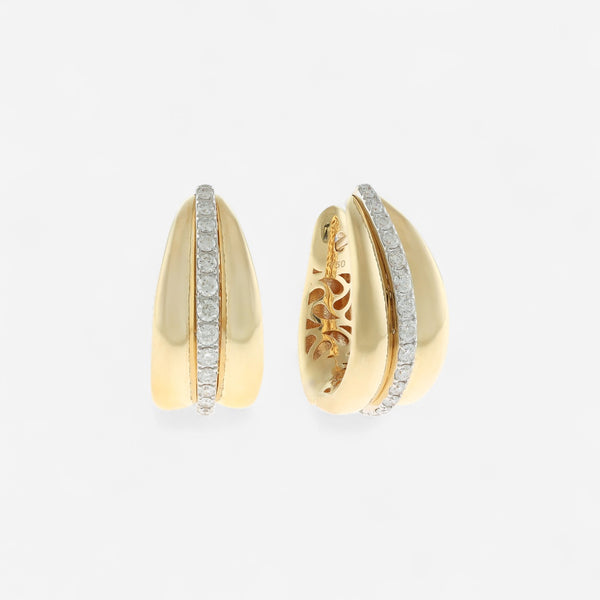 Alberto Milani Via Senato 18K Yellow Gold Diamond Hoop Earrings E0038E