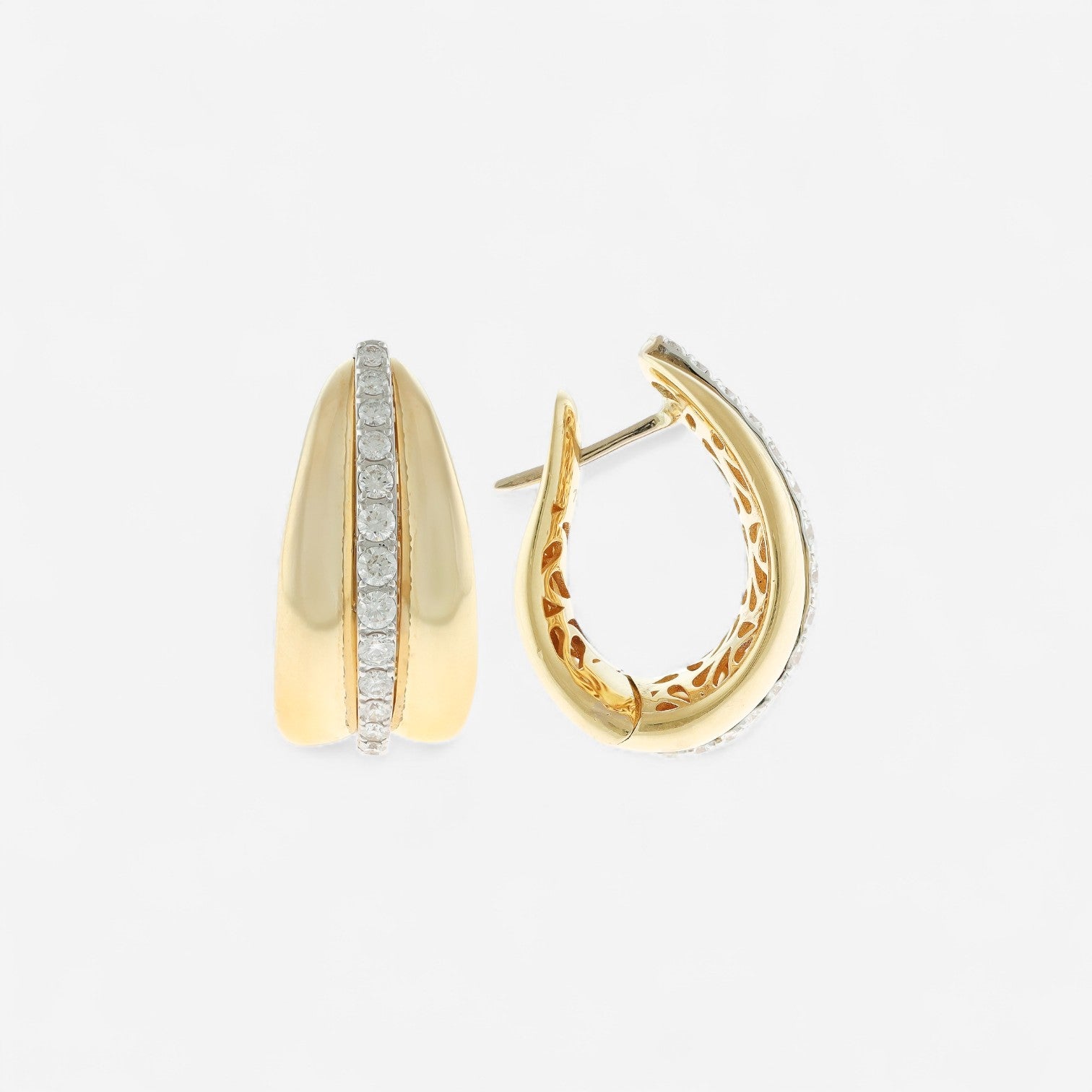 Alberto Milani Via Senato 18K Yellow Gold Diamond Hoop Earrings E0038E
