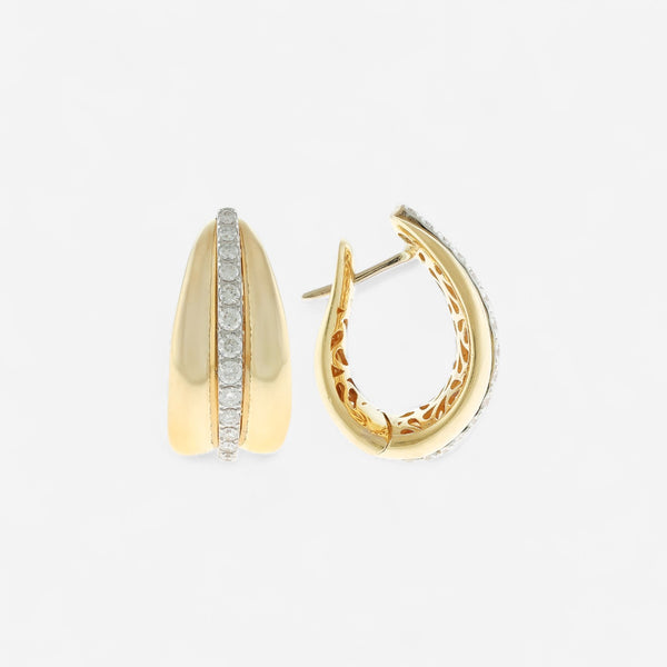 Alberto Milani Via Senato 18K Yellow Gold Diamond Hoop Earrings E0038E