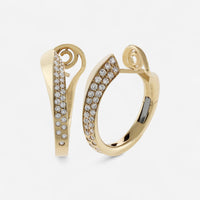 Crivelli 18K Yellow Gold Diamond Curved Hoop Earrings E0186E - THE SOLIST
