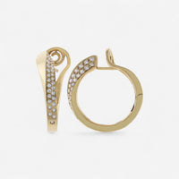 Crivelli 18K Yellow Gold Diamond Curved Hoop Earrings E0186E - THE SOLIST