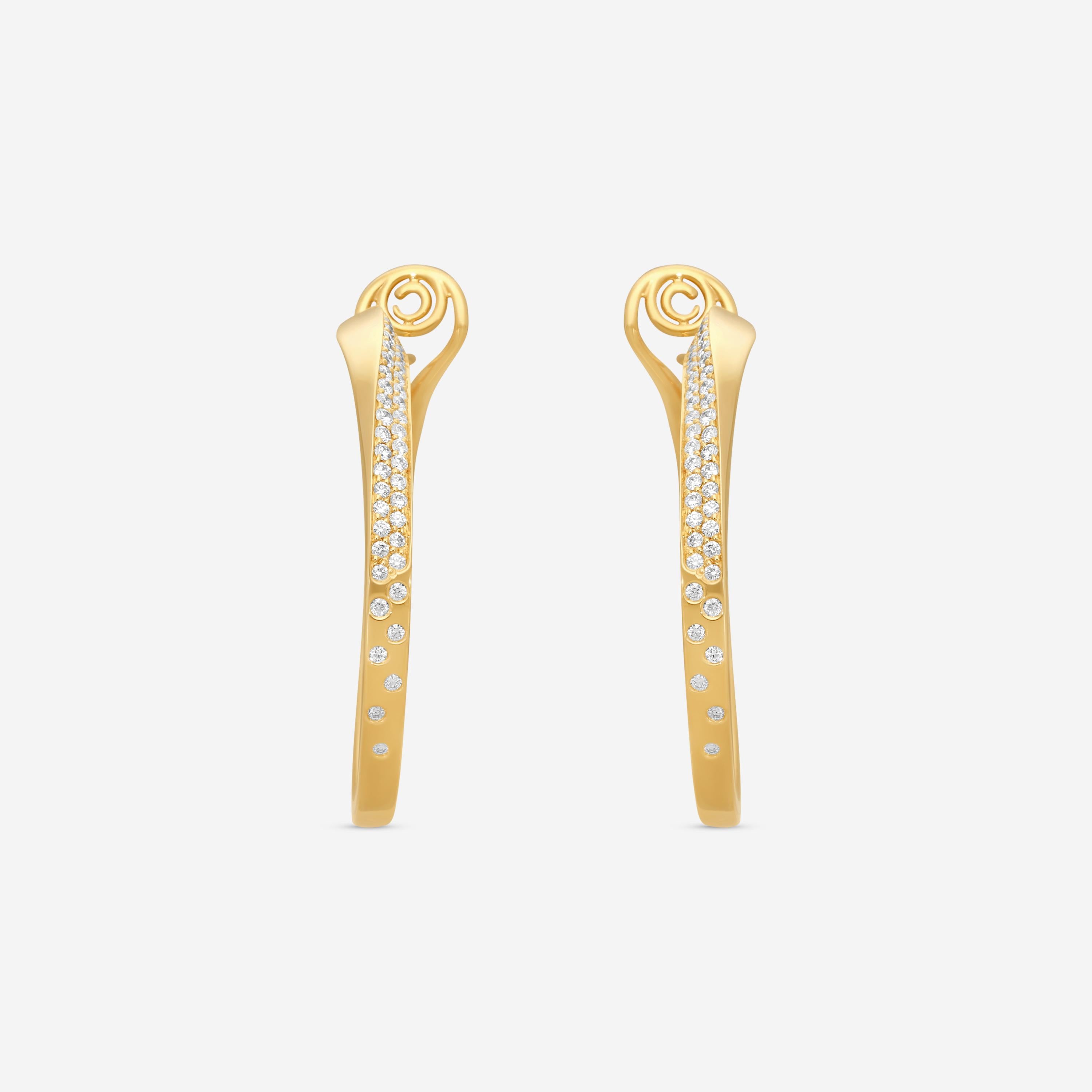 Crivelli 18K Yellow Gold Diamond Hoop Earrings E0187E