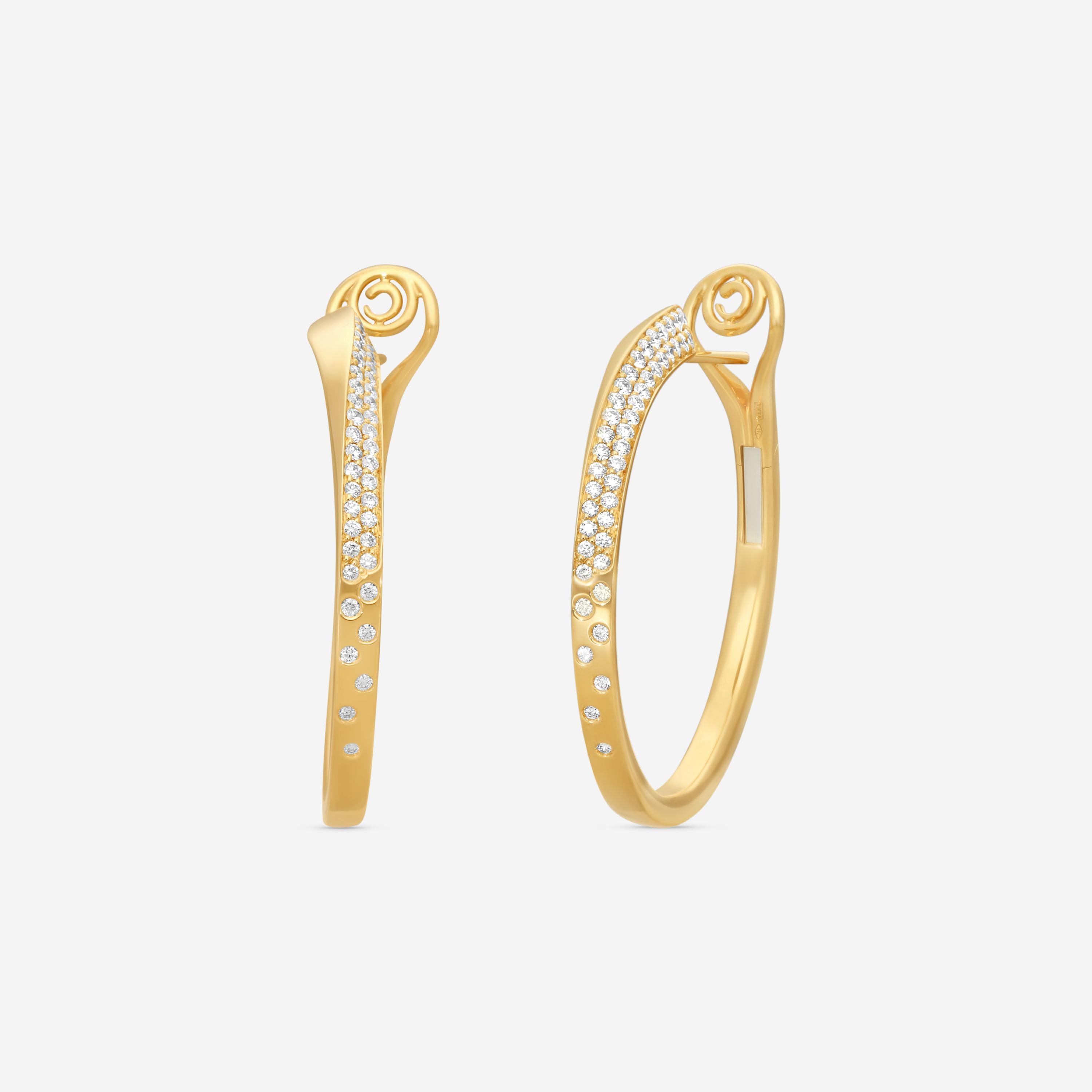 Crivelli 18K Yellow Gold Diamond Hoop Earrings E0187E