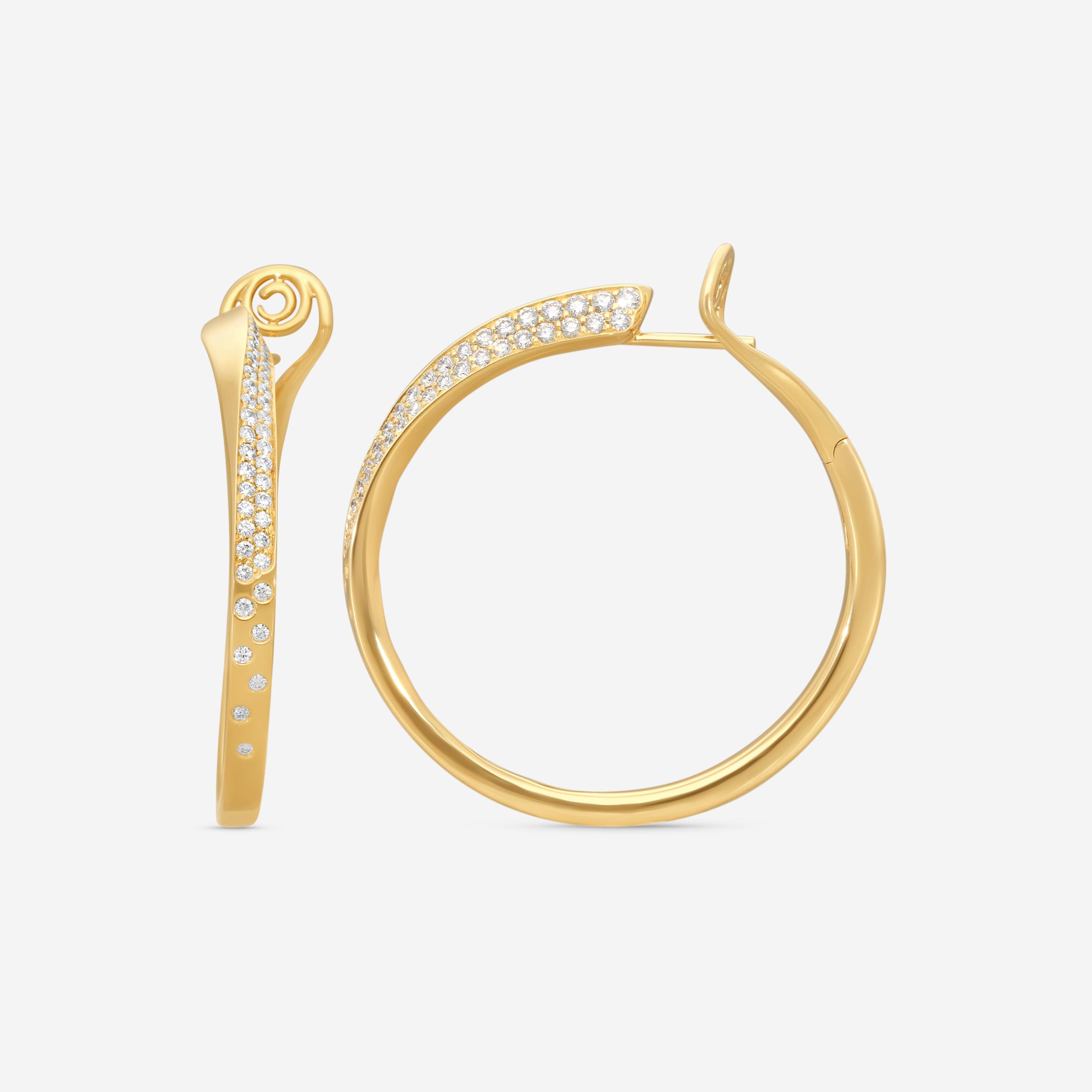 Crivelli 18K Yellow Gold Diamond Hoop Earrings E0187E