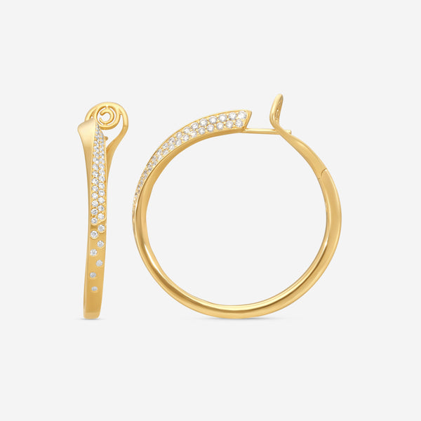 Crivelli 18K Yellow Gold Diamond Hoop Earrings E0187E