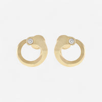 Crivelli Like 18K Yellow Gold Diamond C Earrings E0271E - THE SOLIST