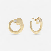 Crivelli Like 18K Yellow Gold Diamond C Earrings E0271E - THE SOLIST