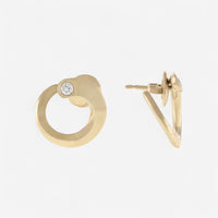 Crivelli Like 18K Yellow Gold Diamond C Earrings E0271E - THE SOLIST