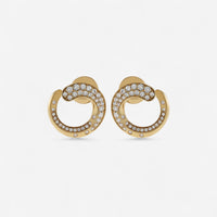 Crivelli Like 18K Yellow Gold Diamond Spiral Hoop Earrings E0272E - THE SOLIST