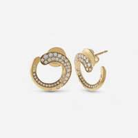 Crivelli Like 18K Yellow Gold Diamond Spiral Hoop Earrings E0272E - THE SOLIST