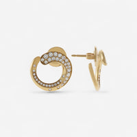 Crivelli Like 18K Yellow Gold Diamond Spiral Hoop Earrings E0272E - THE SOLIST