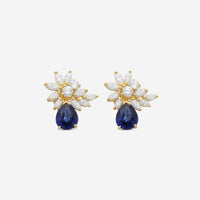 Suna Brothers 18K Yellow Gold Sapphire & Diamond Earrings E1830SY