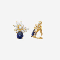 Suna Brothers 18K Yellow Gold Sapphire & Diamond Earrings E1830SY