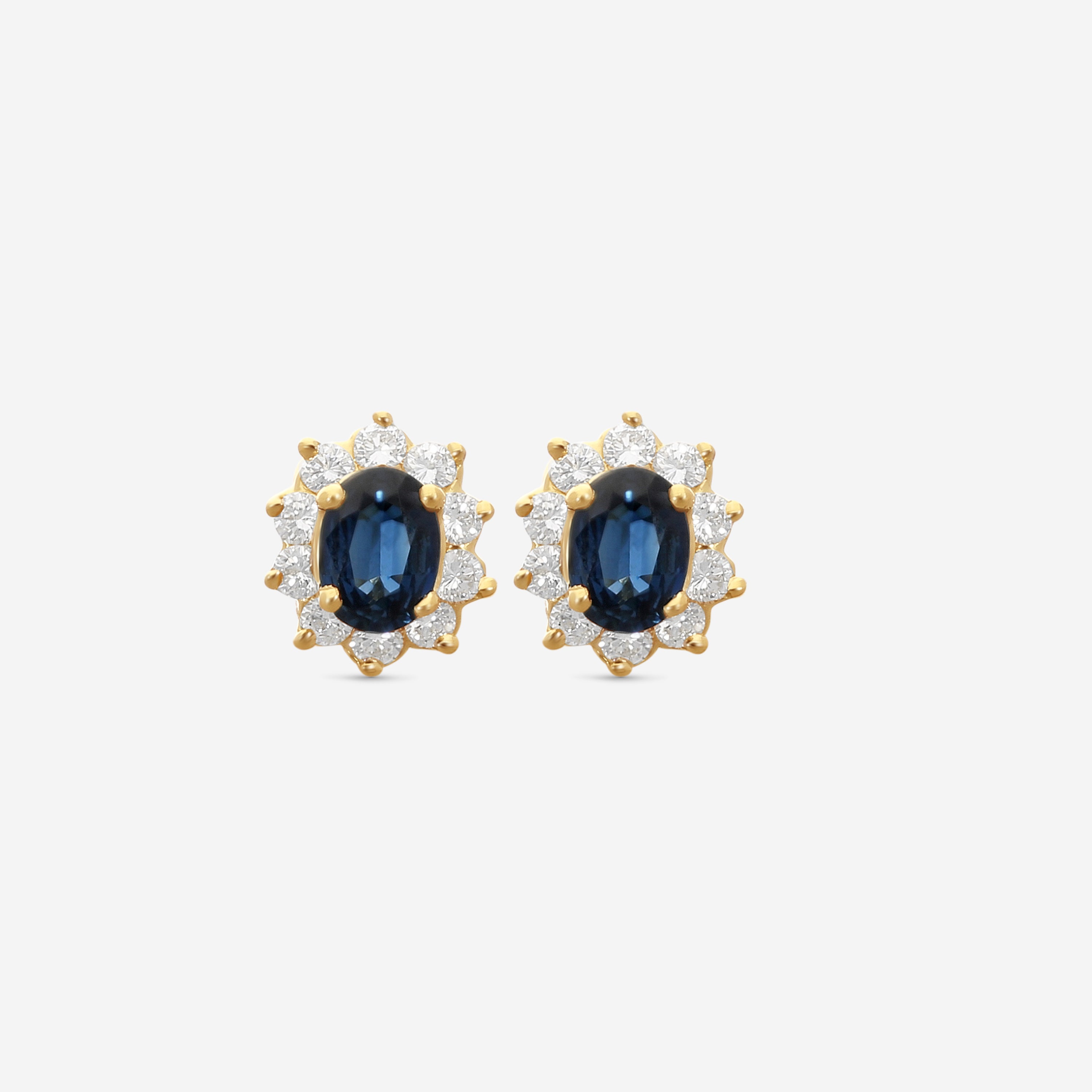 Suna Brothers 18K Yellow Gold Sapphire & Diamond Earrings E1890SY