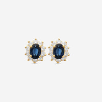 Suna Brothers 18K Yellow Gold Sapphire & Diamond Earrings E1890SY