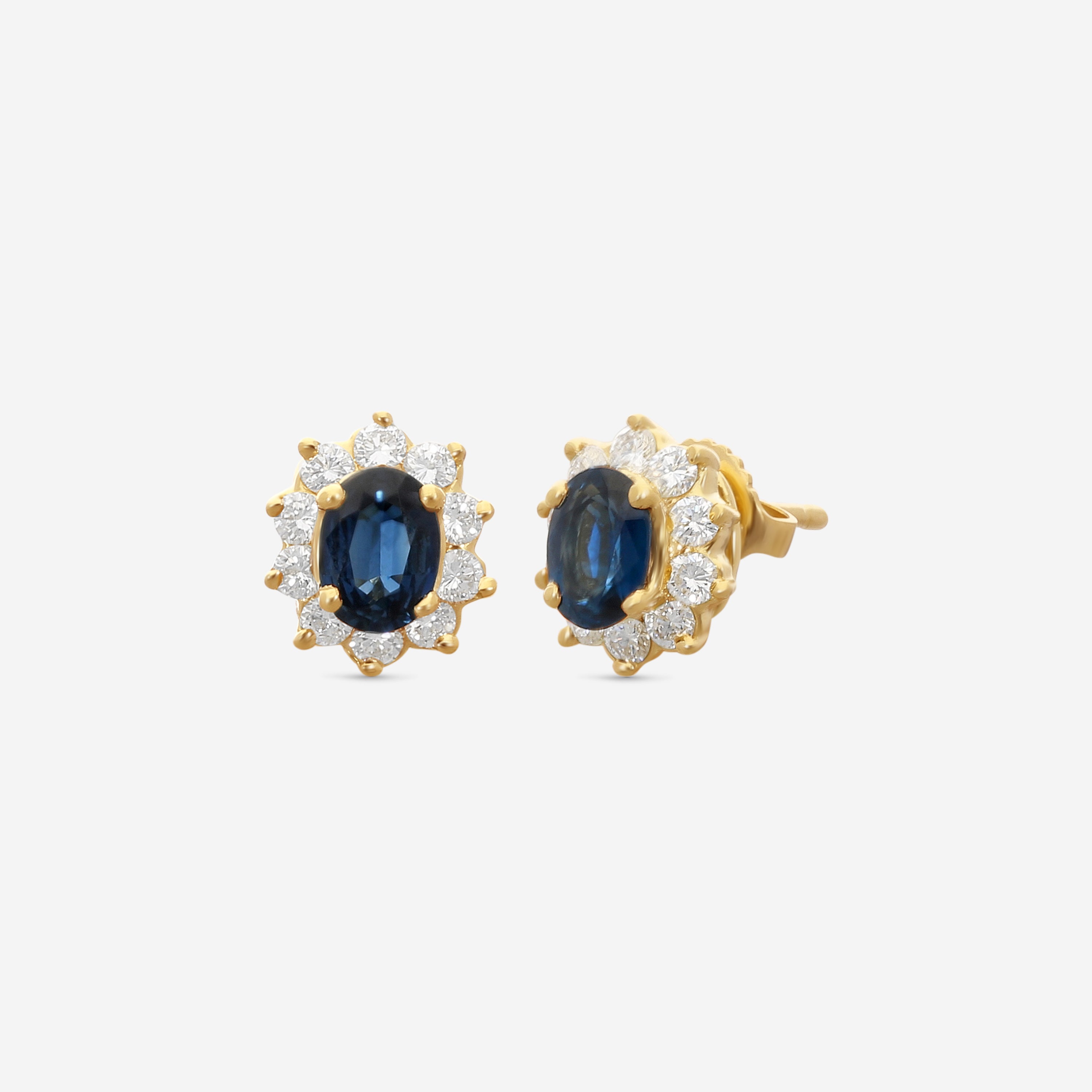 Suna Brothers 18K Yellow Gold Sapphire & Diamond Earrings E1890SY