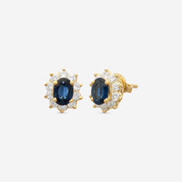 Suna Brothers 18K Yellow Gold Sapphire & Diamond Earrings E1890SY