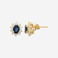 Suna Brothers 18K Yellow Gold Sapphire & Diamond Earrings E1890SY