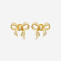 Suna Brothers 18K Yellow Gold Diamond Bow Earrings E1946Y