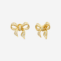 Suna Brothers 18K Yellow Gold Diamond Bow Earrings E1946Y