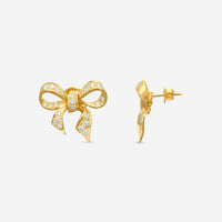 Suna Brothers 18K Yellow Gold Diamond Bow Earrings E1946Y