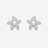 Suna Brothers Platinum Diamond & South Sea Pearl Earrings E2225SSP