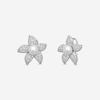 Suna Brothers Platinum Diamond & South Sea Pearl Earrings E2225SSP