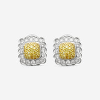 Suna Brothers Platinum & 18K Yellow Gold Canary Diamond Earrings E2271CT