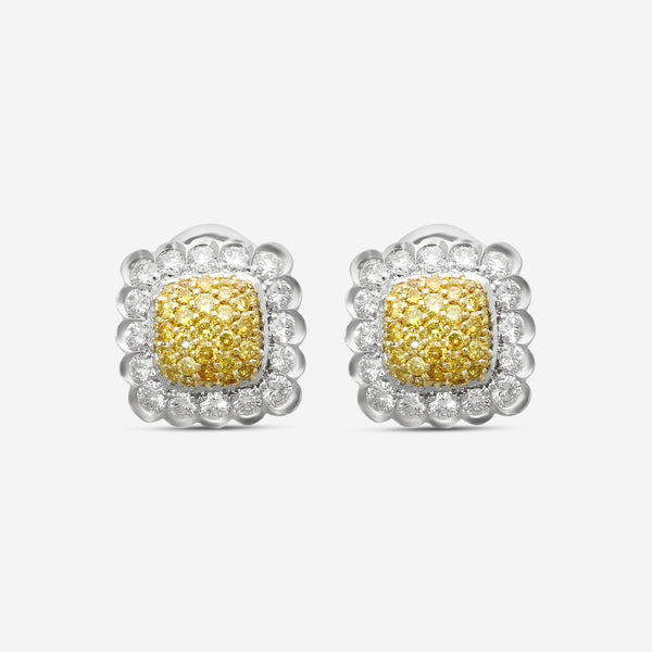 Suna Brothers Platinum & 18K Yellow Gold Canary Diamond Earrings E2271CT