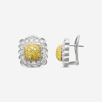 Suna Brothers Platinum & 18K Yellow Gold Canary Diamond Earrings E2271CT
