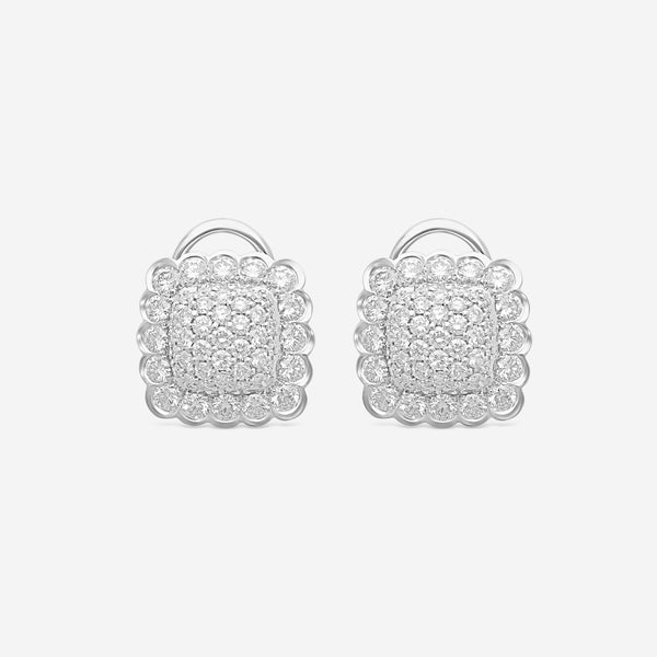 Suna Brothers Platinum Diamond Scallop Earrings E2271P