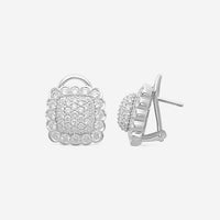 Suna Brothers Platinum Diamond Scallop Earrings E2271P