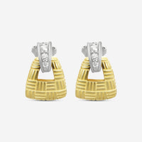 Suna Brothers 18K Yellow Gold & Platinum Diamond Parquet Earrings E2321T