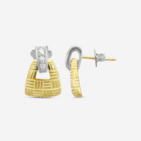 Suna Brothers 18K Yellow Gold & Platinum Diamond Parquet Earrings E2321T